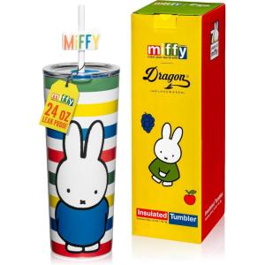 imageDragon Glassware x Barbie Vacuum Insulated Tumbler with Lid and Straw  24 oz Tumbler Cup with 2 Straws  Stainless Steel Tumbler with Straw for Water Iced Tea  Travel Coffee Tumbler  Love Out LoudMiffy  Stripes