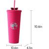 imageMINISO Barbie Travel Tumbler 24 oz Studded Cup with Lid and Straw Vacuum Insulated Water Bottle Holder Compatible BPAFree Fashionable Plastic Cup for girls and kids Car School Home Party Pink