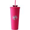 imageMINISO Barbie Travel Tumbler 24 oz Studded Cup with Lid and Straw Vacuum Insulated Water Bottle Holder Compatible BPAFree Fashionable Plastic Cup for girls and kids Car School Home Party Pink