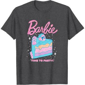 imageBarbie Birthday Sprinkles ampamp Cake TShirtDark Heather Grey