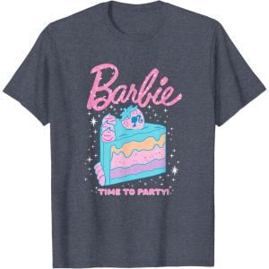 imageBarbie Birthday Sprinkles ampamp Cake TShirtHeather Blue