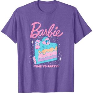 imageBarbie Birthday Sprinkles ampamp Cake TShirtPurple Heather
