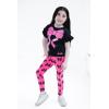 imageBarbie Girls TShirt and Leggings Outfit Set Toddler to Big Kid Sizes 2T  1416Black  Hot Pink