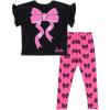 imageBarbie Girls TShirt and Leggings Outfit Set Toddler to Big Kid Sizes 2T  1416Black  Hot Pink