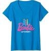 imageWomens Barbie  Birthday Lets Party Candles VNeck TShirtSapphire Blue