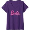 imageWomens Barbie  Classic Barbie Logo VNeck TShirtPurple