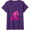 imageWomens Barbie  Heart Logo VNeck TShirtPurple