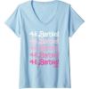 imageWomens Barbie The Movie  Hi Barbie Stacked VNeck TShirtBaby Blue