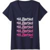 imageWomens Barbie The Movie  Hi Barbie Stacked VNeck TShirtNavy Blue