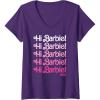 imageWomens Barbie The Movie  Hi Barbie Stacked VNeck TShirtPurple