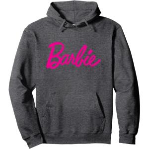 imageBarbie  Barbie Classic Logo Pullover HoodieDark Heather Grey