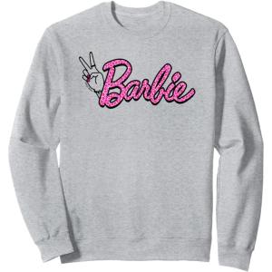 imageBarbie  Pink Leopard Print Logo SweatshirtHeather Grey