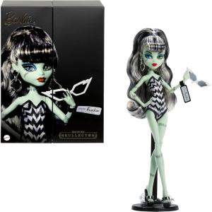 imageMonster High x Barbie Frankie Stein Doll with Original BarbieInspired Swimsuit and Solo in The Spotlight Black Evening Dress and Accessories
