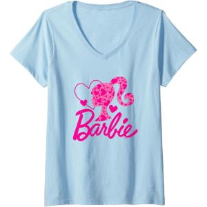 imageWomens Barbie  Heart Logo VNeck TShirtBaby Blue