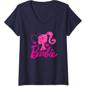 imageWomens Barbie  Heart Logo VNeck TShirtNavy Blue