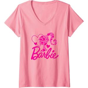 imageWomens Barbie  Heart Logo VNeck TShirtPink