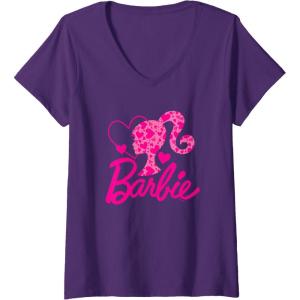 imageWomens Barbie  Heart Logo VNeck TShirtPurple