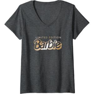imageWomens Barbie  Limited Edition VNeck TShirtDark Heather Grey