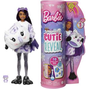 imageBarbie Cutie Reveal Doll Snowflake Sparkle Series Owl Plush Costume 10 Surprises Including Mini Pet ampamp Color ChangeOwl