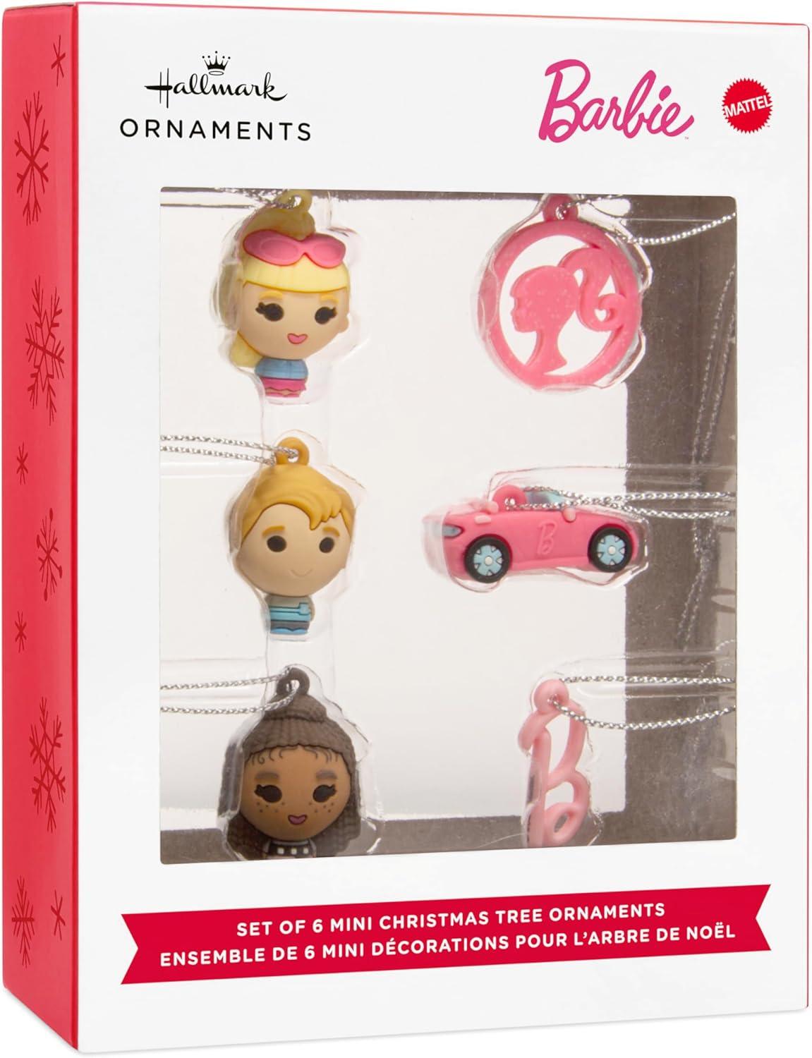 imageHallmark Barbie Mini Christmas Ornaments Shatterproof Set of 6 Gifts for Barbie Fans
