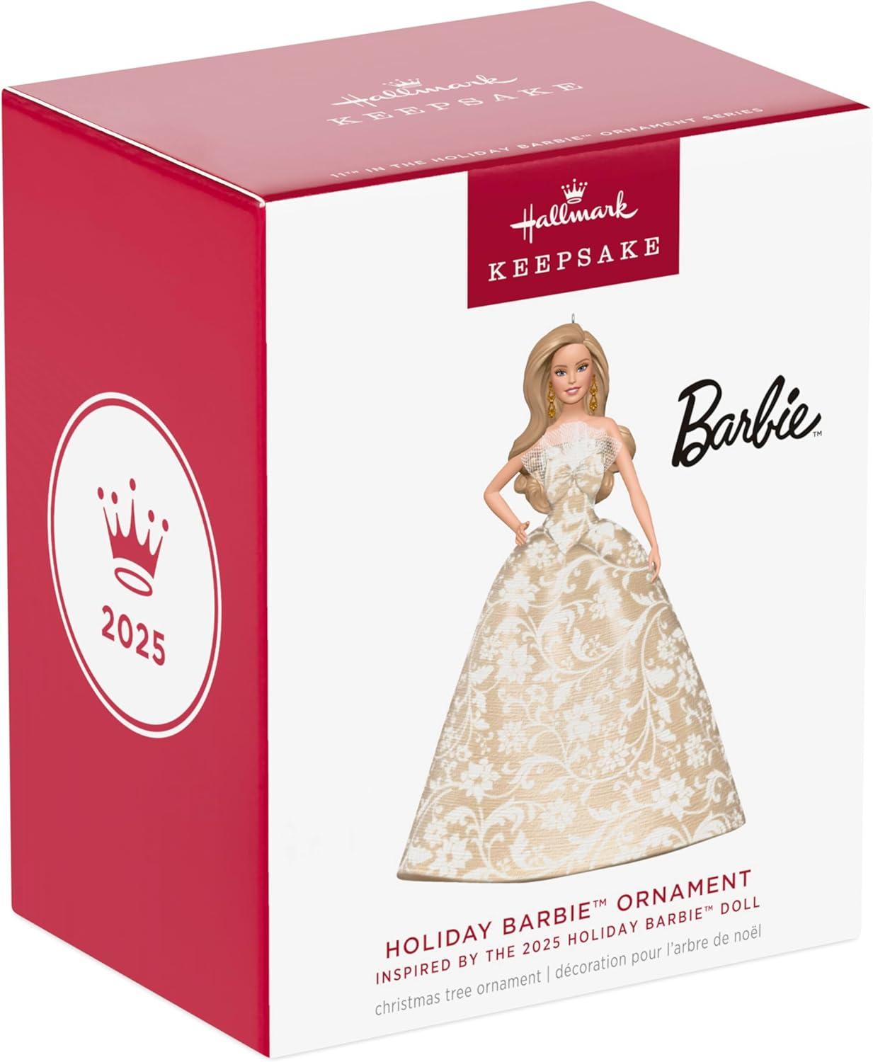 imageHallmark Keepsake Christmas Ornament 2025 2025 Holiday Barbie Gifts for Barbie Fans2025 White Holiday Barbie