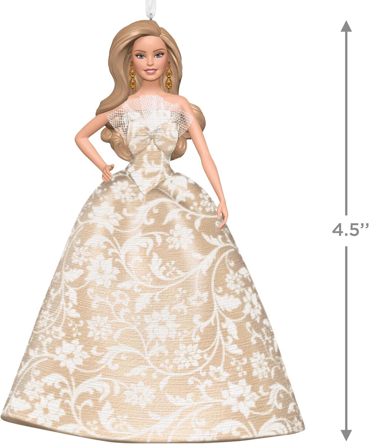 imageHallmark Keepsake Christmas Ornament 2025 2025 Holiday Barbie Gifts for Barbie Fans2025 White Holiday Barbie