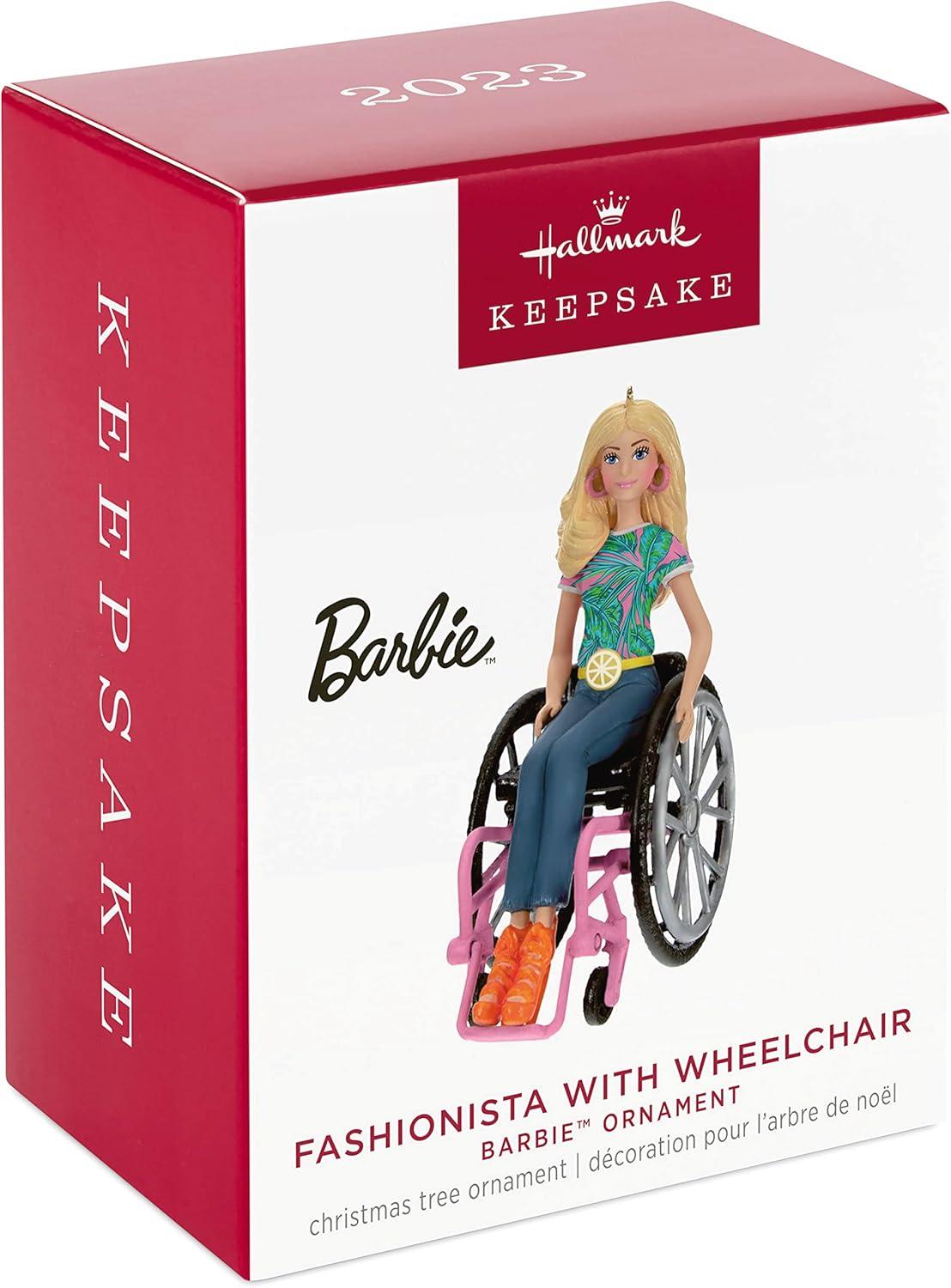 imageHallmark Keepsake Christmas Ornament 2025 Barbie On The Road Gifts for Barbie FansFashionista with Wheelchair