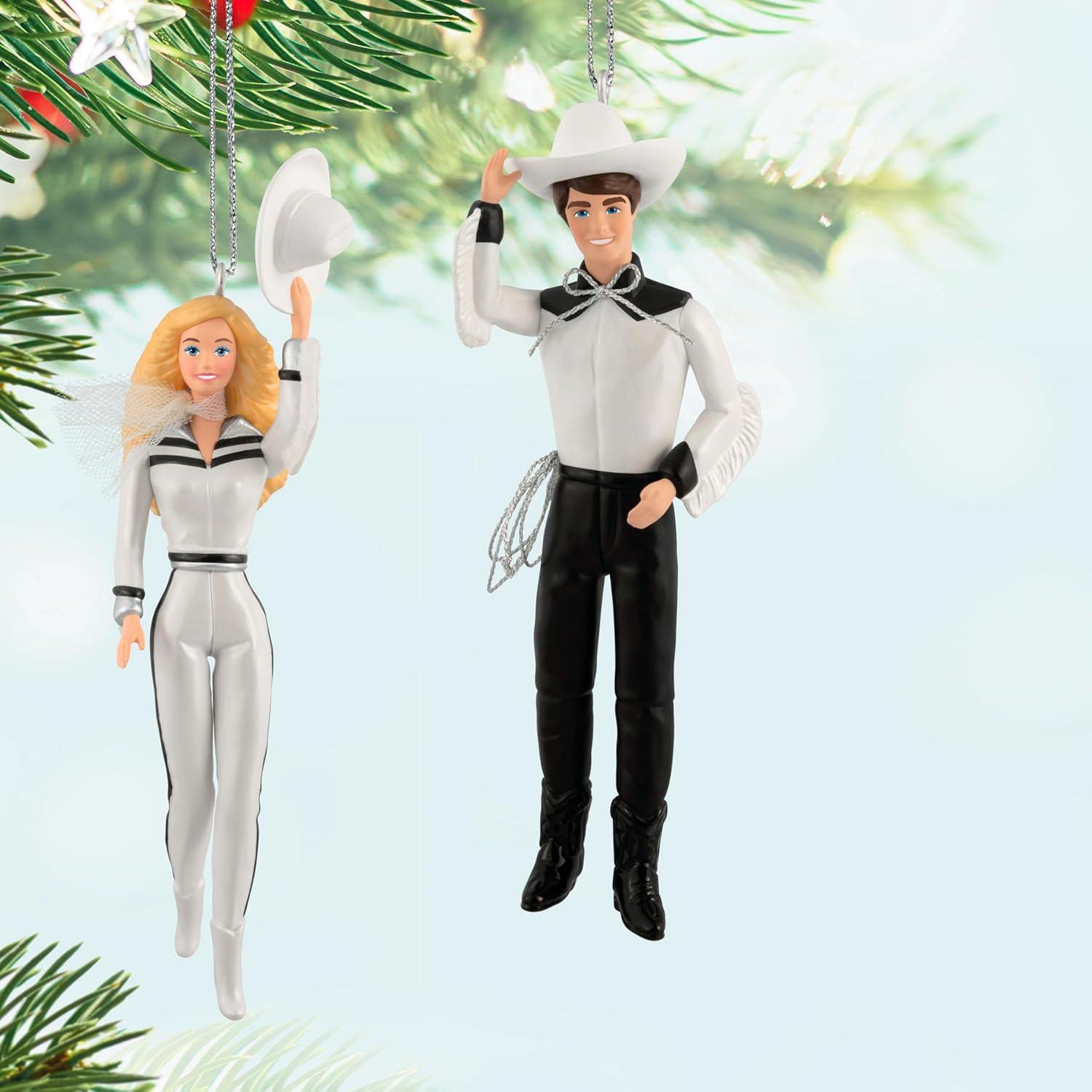 imageHallmark Keepsake Christmas Ornaments 2025 Barbie and Ken Western Stars Set of 2 Gifts for Barbie FansBarbie and Ken Western Stars