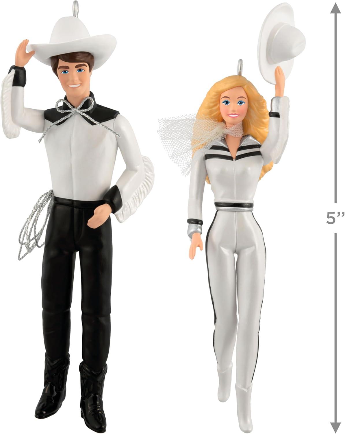 imageHallmark Keepsake Christmas Ornaments 2025 Barbie and Ken Western Stars Set of 2 Gifts for Barbie FansBarbie and Ken Western Stars
