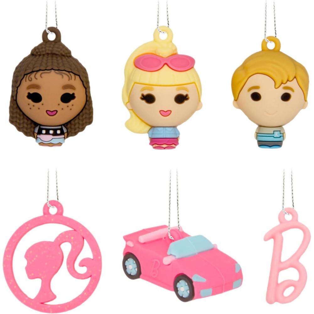 imageHallmark Barbie Mini Christmas Ornaments Shatterproof Set of 6 Gifts for Barbie Fans