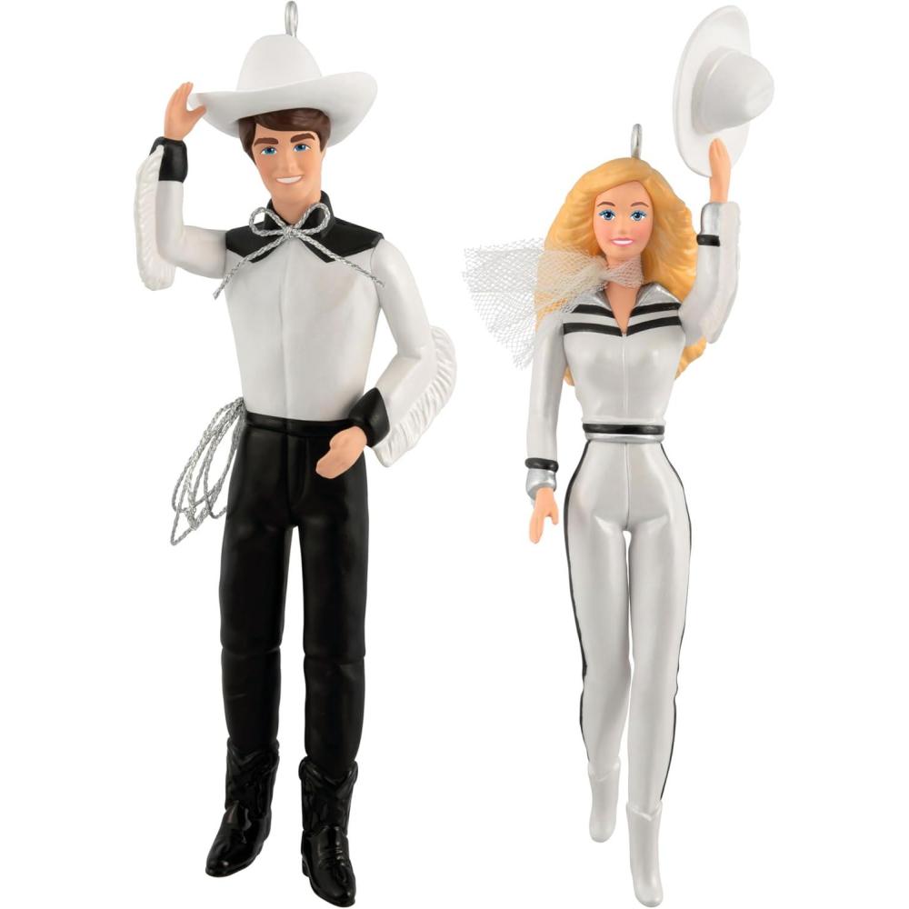 imageHallmark Keepsake Christmas Ornaments 2025 Barbie and Ken Western Stars Set of 2 Gifts for Barbie FansBarbie and Ken Western Stars