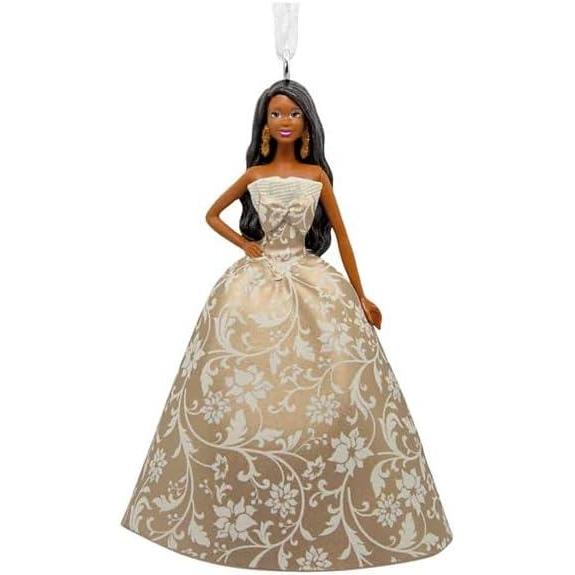imageHallmark Mattel Black Holiday Barbie 2025 Christmas Ornament Gifts for Barbie Fans