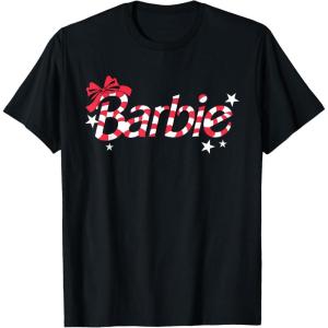 imageBarbie  Holiday Candy Cane Logo TShirtBlack