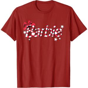 imageBarbie  Holiday Candy Cane Logo TShirtCranberry Red