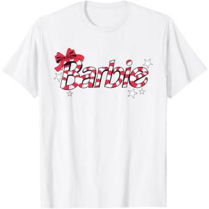 imageBarbie  Holiday Candy Cane Logo TShirtWhite