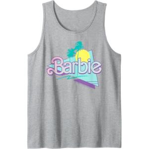imageBarbie  90s Barbie  Logo Tank TopHeather Grey