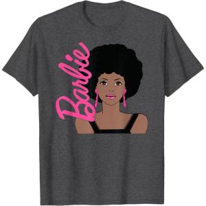 imageBarbie  Afro Barbie  Portrait TShirtDark Heather Grey
