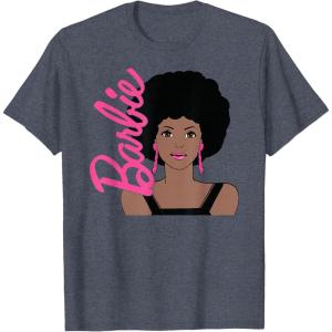 imageBarbie  Afro Barbie  Portrait TShirtHeather Blue