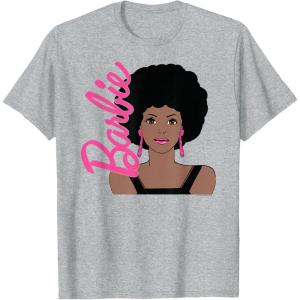 imageBarbie  Afro Barbie  Portrait TShirtHeather Grey
