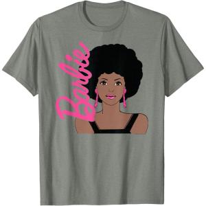 imageBarbie  Afro Barbie  Portrait TShirtOlive Heather