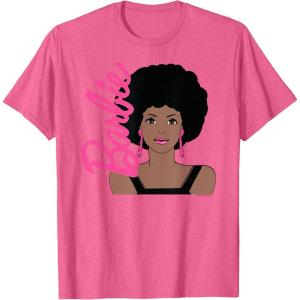 imageBarbie  Afro Barbie  Portrait TShirtPink Heather
