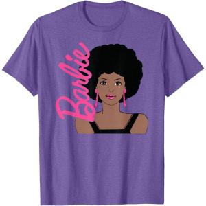 imageBarbie  Afro Barbie  Portrait TShirtPurple Heather