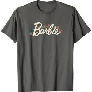 imageBarbie  Barbie Tropical Logo TShirtAsphalt Grey