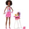 imageBarbie Skipper Babysitters Inc Playset with Brunette Doll Brunette Toddler Doll High Chair ampamp 8 Accessories Including Food 2