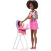 imageBarbie Skipper Babysitters Inc Playset with Brunette Doll Brunette Toddler Doll High Chair ampamp 8 Accessories Including Food 2
