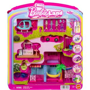 imageBarbie Mini Land Set with Beach Dollhouse 2 Toy Vehicles ampamp Ice Cream Stand Playset Plus 4 15inch Dolls