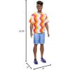 imageBarbie Fashionistas Ken Doll 220 with BehindTheEar Hearing Aids ampamp Broad Body Wearing a Removable Orange Patterned Shirt Shorts ampamp Jelly Sandals