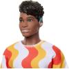 imageBarbie Fashionistas Ken Doll 220 with BehindTheEar Hearing Aids ampamp Broad Body Wearing a Removable Orange Patterned Shirt Shorts ampamp Jelly Sandals
