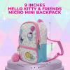imageAI ACCESSORY INNOVATIONS Barbie 9 Micro Mini Backpack Purse Featuring a 3D Heat Logo Patch Sequins ampamp Glitter PU ampamp Pompom Dangle PinkHello Kitty  Friends
