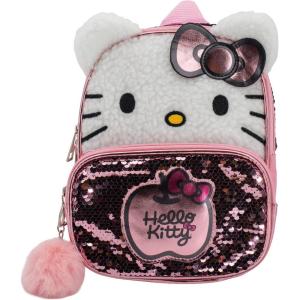 imageAI ACCESSORY INNOVATIONS Barbie 9 Micro Mini Backpack Purse Featuring a 3D Heat Logo Patch Sequins ampamp Glitter PU ampamp Pompom Dangle PinkHello Kitty
